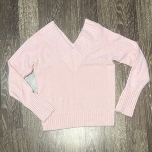 Delia’s light pink sweater with deep v neck line size medium